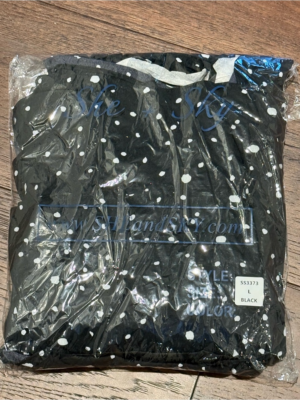 She + Sky Black Polka Dot Smocked Ruffle Mini Dress - Picture 4 of 4